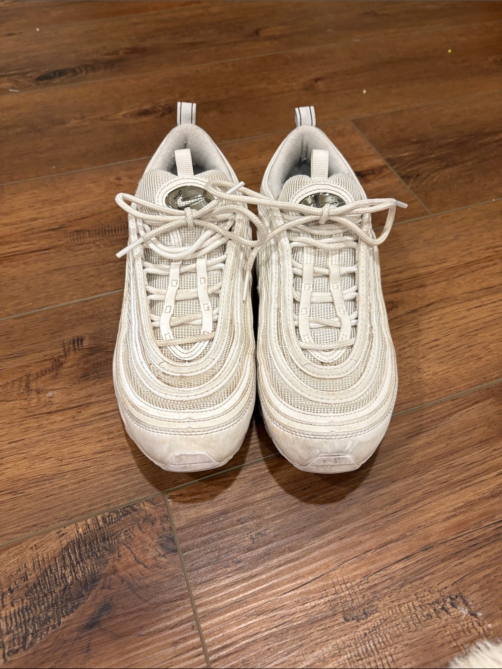 Nike Kids White/Tan Retro-Style Sneakers